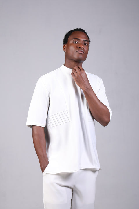 SHARK SHIRT HALF SLEEVES — MENS WHITE