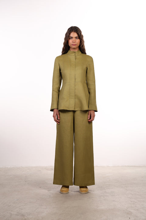 THE SIGNATURE LINEN SET — WOMENS OLIVE GREEN