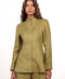 THE SIGNATURE LINEN SHIRT  — WOMENS OLIVE GREEN