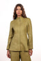 THE SIGNATURE LINEN SHIRT  — WOMENS OLIVE GREEN