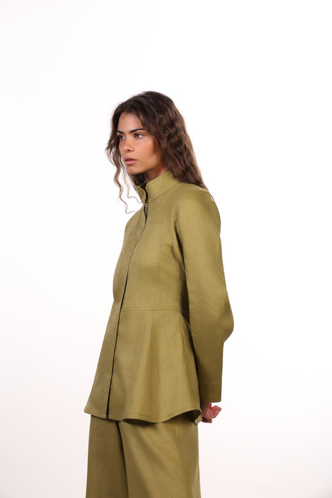 THE SIGNATURE LINEN SET — WOMENS OLIVE GREEN