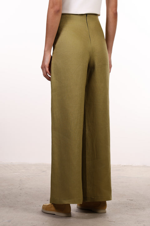 THE SIGNATURE LINEN SET — WOMENS OLIVE GREEN