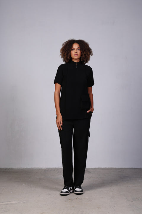 CORE SHIRT HALF SLEEVES — WOMEN BLACK