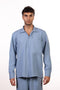 THE LINEN BLEND SHIRT  — MENS BLUE