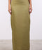 PENCIL LINEN SKIRT — WOMENS MOSS GREEN