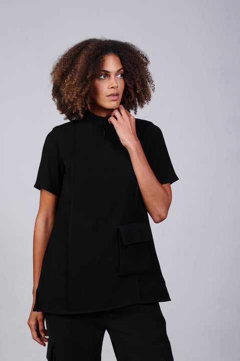 CORE SHIRT HALF SLEEVES — WOMEN BLACK