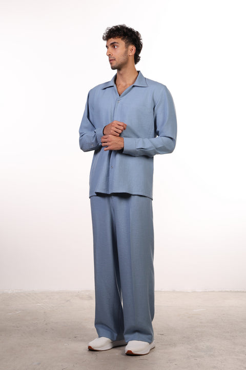 THE LINEN BLEND PANTS  — MENS BLUE