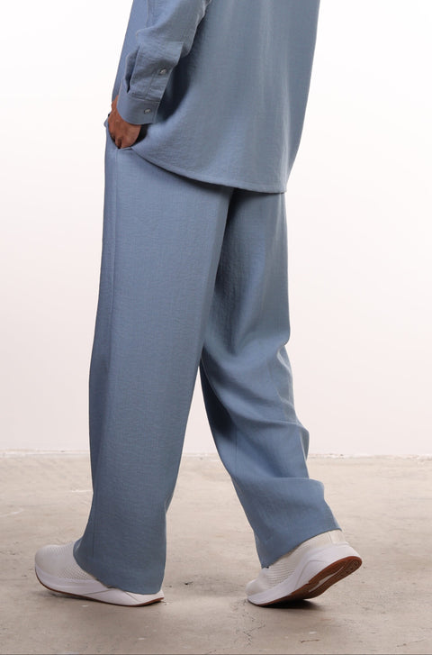 THE LINEN BLEND PANTS  — MENS BLUE