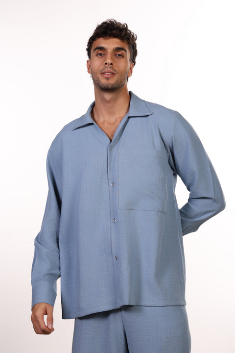 THE LINEN BLEND SET — MENS BLUE