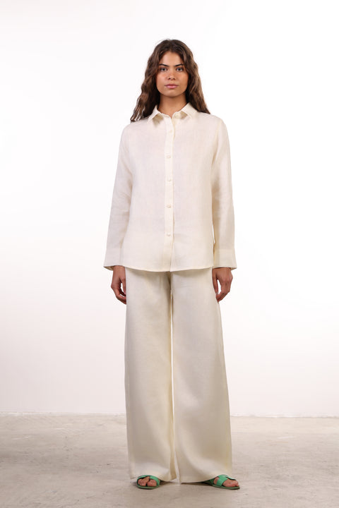 THE CLASSIC LINEN PANTS — OFF WHITE