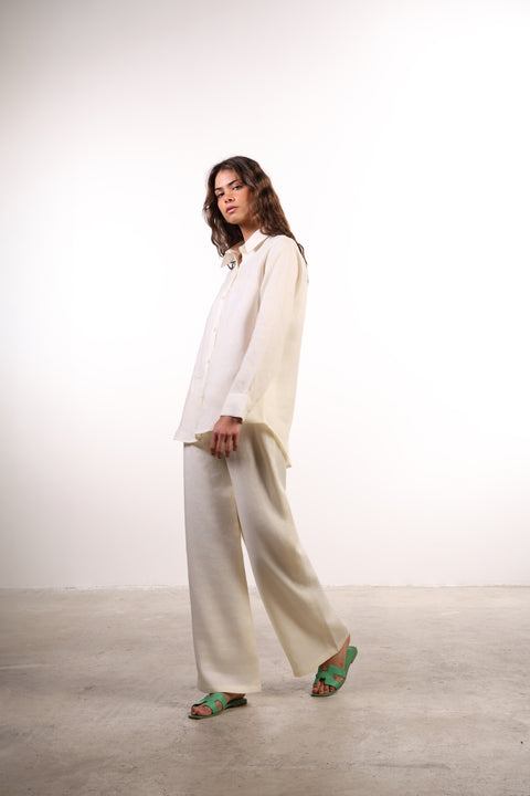THE CLASSIC LINEN PANTS — OFF WHITE