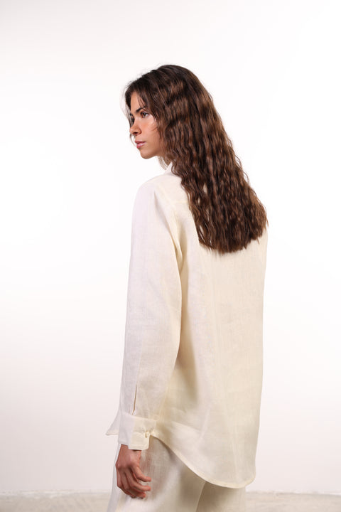 THE CLASSIC LINEN SHIRT  — WOMENS CREME
