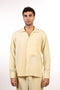 THE LINEN BLEND SHIRT  — MENS YELLOW