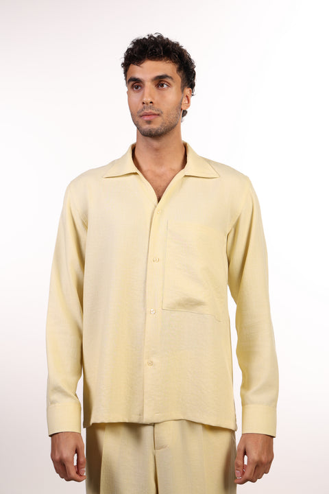 THE LINEN BLEND SHIRT  — MENS YELLOW