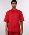 THE CLASSIC LINEN HALF SLEEVES SHIRT — MENS RED