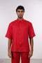 THE CLASSIC LINEN HALF SLEEVES SHIRT — MENS RED