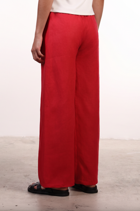 THE CLASSIC LINEN PANTS — WOMENS RED
