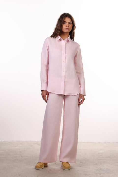 THE CLASSIC LINEN SHIRT  — WOMENS PINK