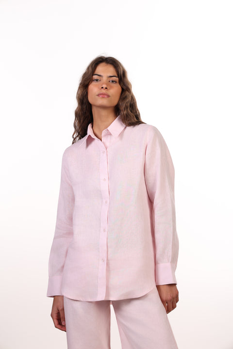 THE CLASSIC LINEN SHIRT  — WOMENS PINK