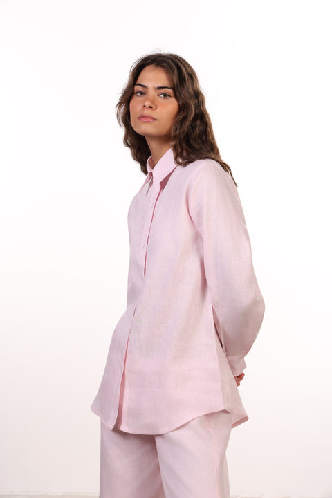 THE CLASSIC LINEN SHIRT  — WOMENS PINK