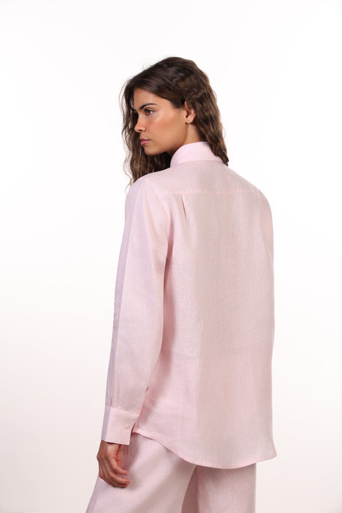 THE CLASSIC LINEN SHIRT  — WOMENS PINK