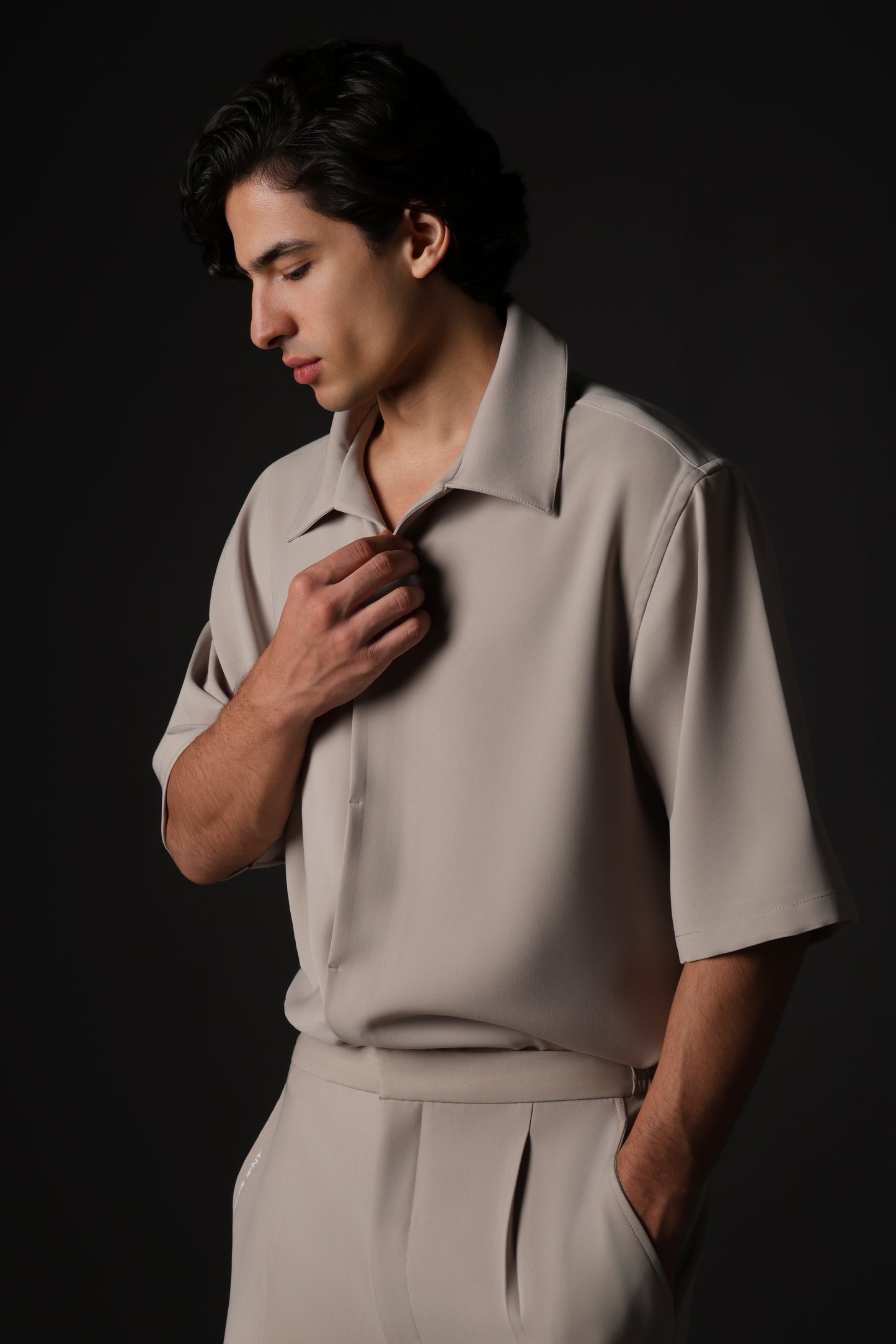 1987 SHIRT HALF SLEEVE — IN BEIGE