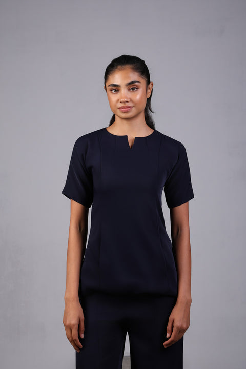 ALIGN SHIRT HALF SLEEVES — WOMENS NAVY