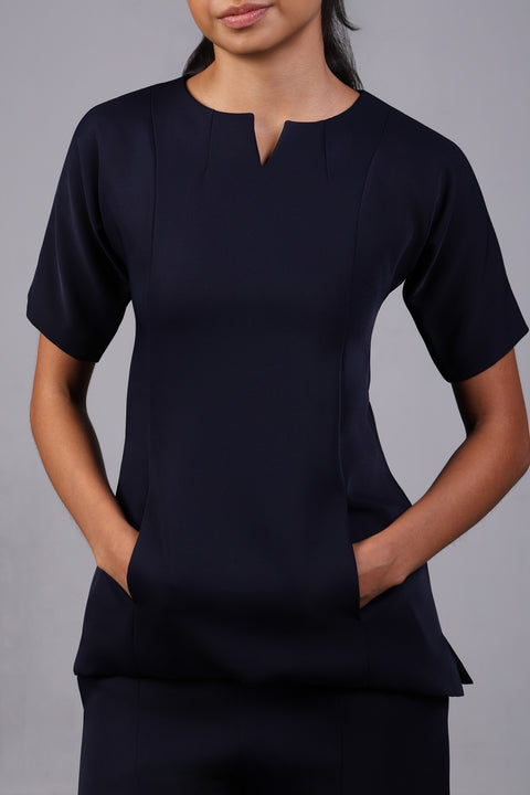 ALIGN SHIRT HALF SLEEVES — WOMENS NAVY