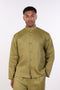 THE LINEN BUTTON-UP SHIRT — MENS MOSS GREEN