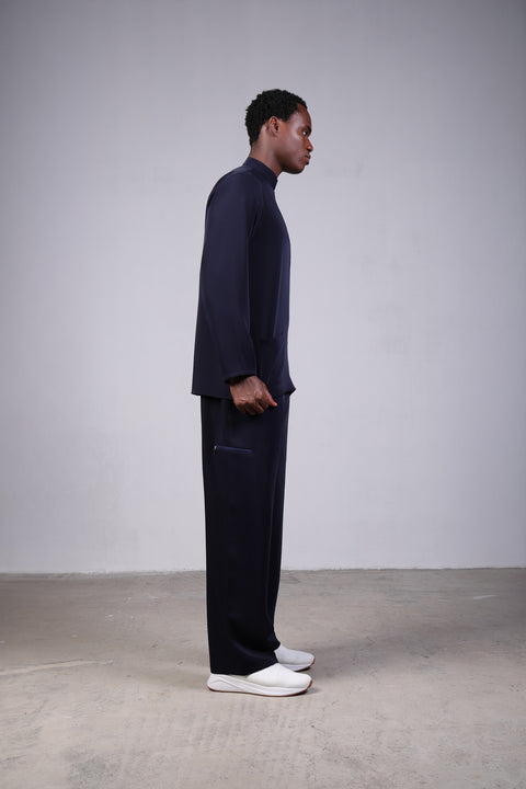 CLASSIC SHIRT FULL SLEEVES SET — MENS NAVY