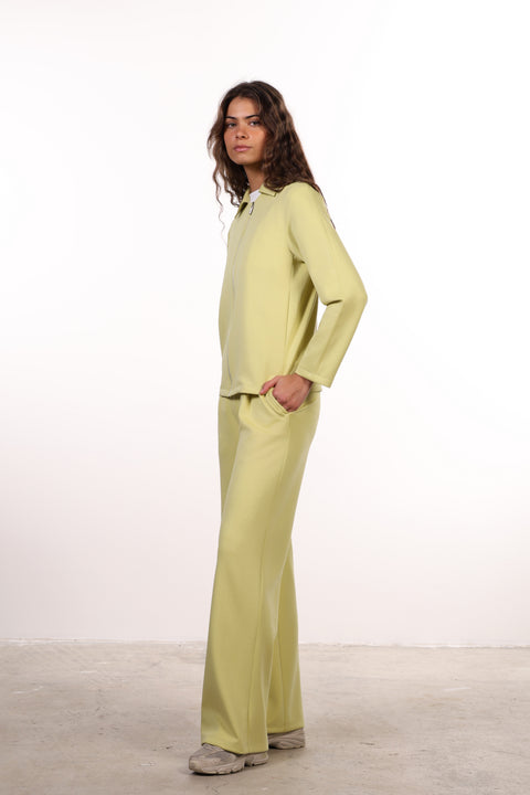 THE TRAVEL WEAR PLEATED PANTS — WOMENS LIME GREEN