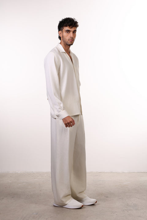 THE LINEN BLEND SET — MENS OFF WHITE