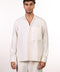 THE LINEN BLEND SHIRT  — MENS OFF WHITE