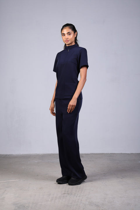 CLASSIC SHIRT HALF SLEEVES — WOMENS NAVY