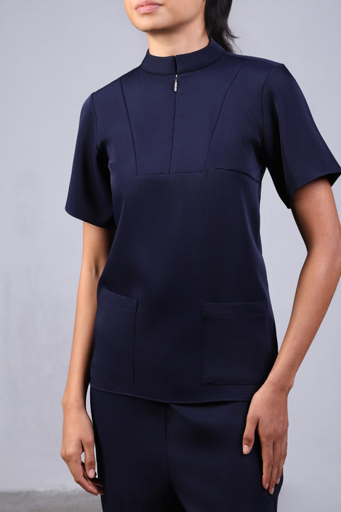 CLASSIC SHIRT HALF SLEEVES — WOMENS NAVY