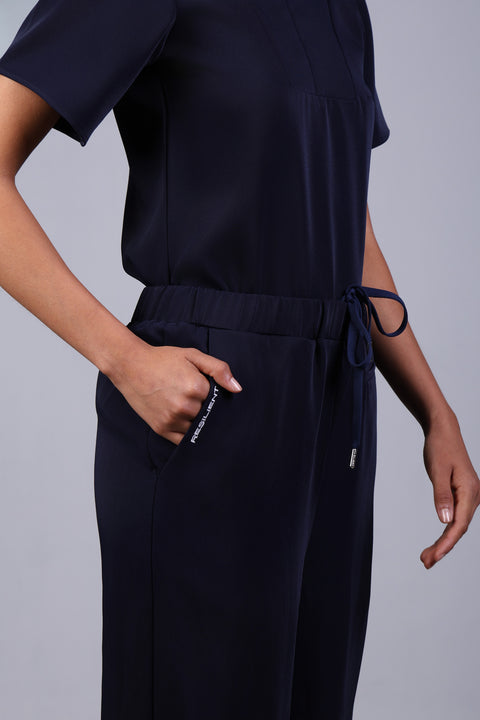 CLASSIC SHIRT HALF SLEEVES SET — WOMENS NAVY
