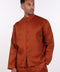 THE LINEN BUTTON-UP SHIRT — MENS BURNT ORANGE