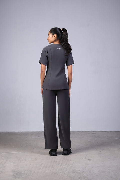 ALIGN SHIRT HALF SLEEVES SET — WOMENS GREY