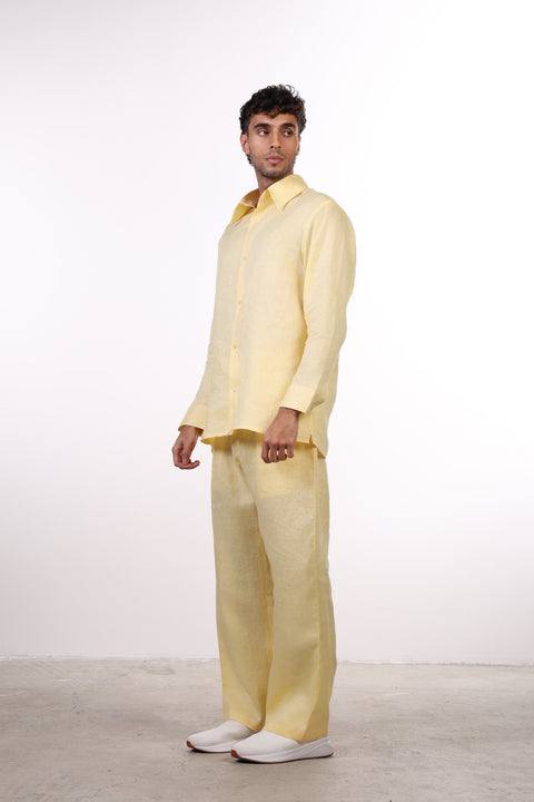 THE CLASSIC LINEN LONG SLEEVE SET  — MENS YELLOW