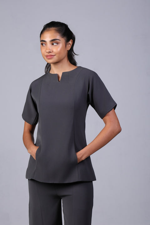 ALIGN SHIRT HALF SLEEVES — WOMENS GREY
