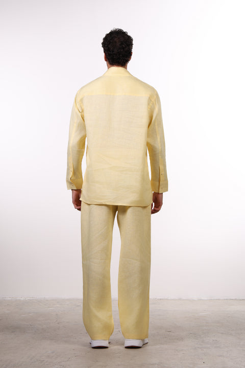 THE CLASSIC LINEN LONG SLEEVE SET  — MENS YELLOW