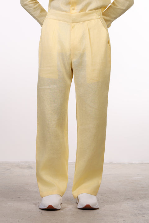 THE CLASSIC LINEN LONG SLEEVE SET  — MENS YELLOW