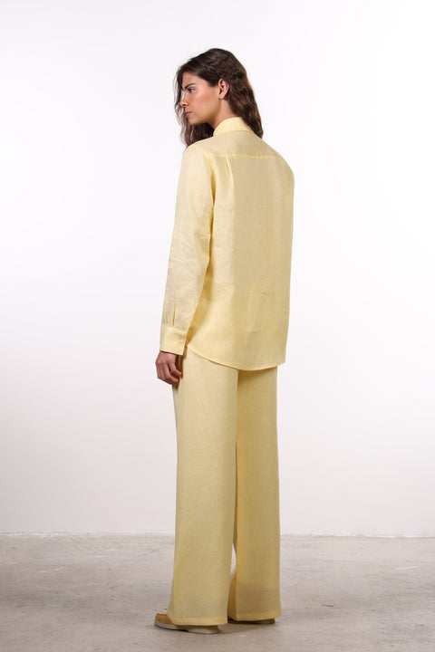 THE CLASSIC LINEN SHIRT  — WOMENS YELLOW