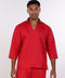 THE LINEN V-NECK SHIRT — MENS RED