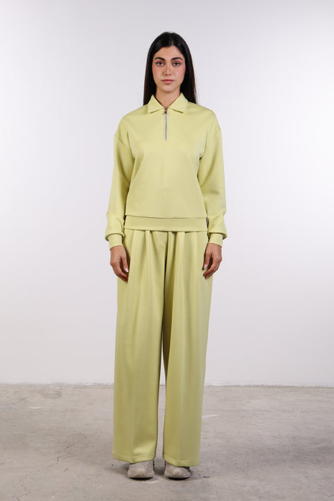 THE TRAVEL WEAR SWEATER — WOMENS LIME GREEN