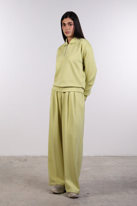 THE TRAVEL WEAR SWEATER — WOMENS LIME GREEN