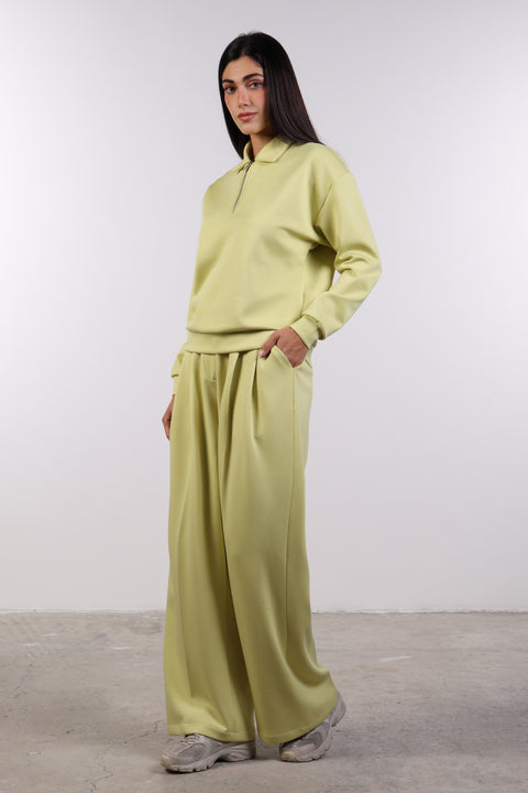 THE TRAVEL WEAR SWEATER — WOMENS LIME GREEN