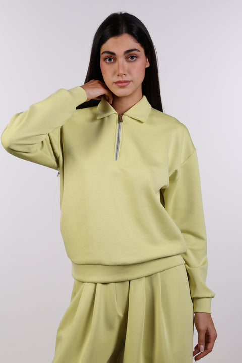 THE TRAVEL WEAR SWEATER — WOMENS LIME GREEN