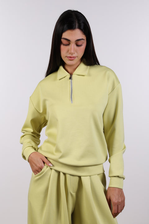THE TRAVEL WEAR SWEATER — WOMENS LIME GREEN