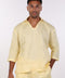 THE LINEN V-NECK SHIRT — MENS YELLOW